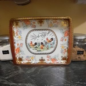 Old metal farmhouse style tray
